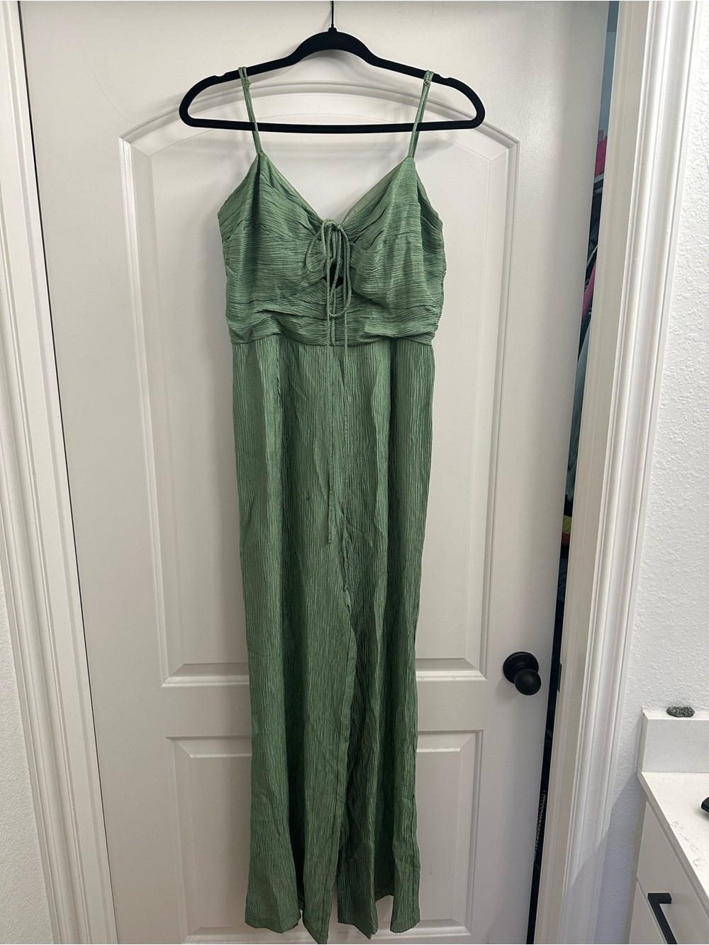 Green Spaghetti Strap Jumpsuit